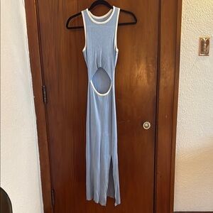 Blue Cutout Halter Bodycon Dress